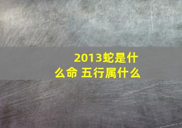 2013蛇是什么命 五行属什么